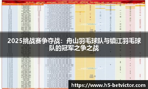 2025挑战赛争夺战：舟山羽毛球队与镇江羽毛球队的冠军之争之战